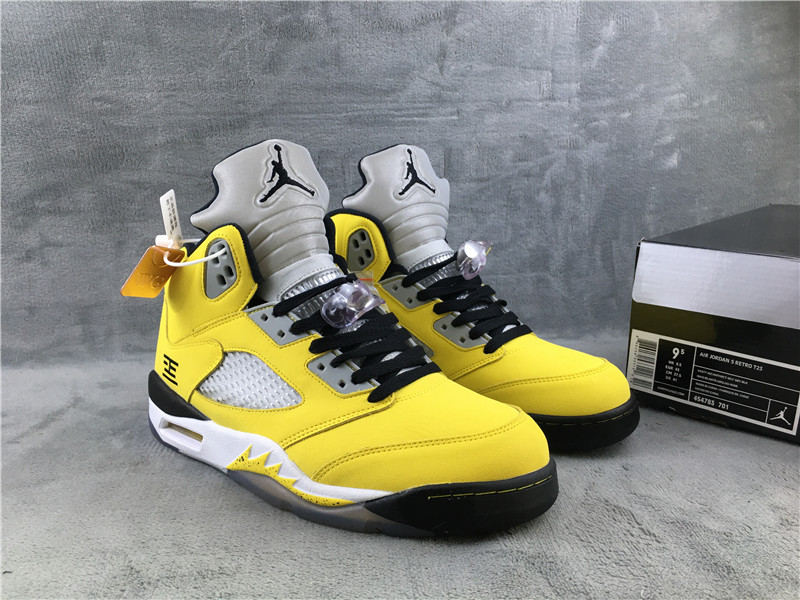 Air Jordan 5 Tokyo 23 Yellow Black Grey Shoes - Click Image to Close